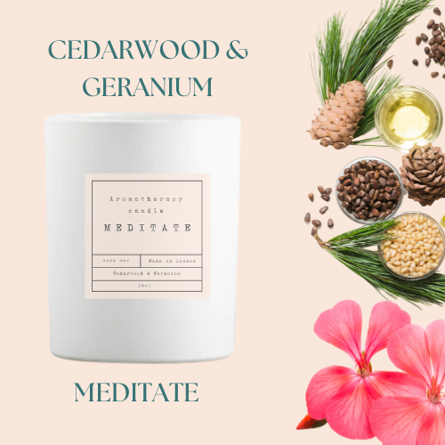 SOS Aromatherapy Candles - Cedarwood and Geranium - Meditate